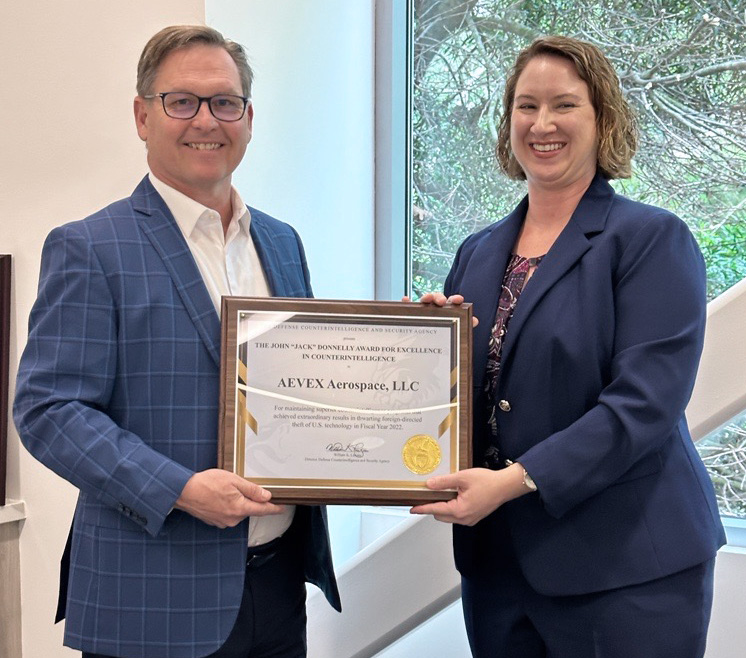 AEVEX Aerospace Honored With The Prestigious Jack Donnelly Award For Excellence In Counterintelligence