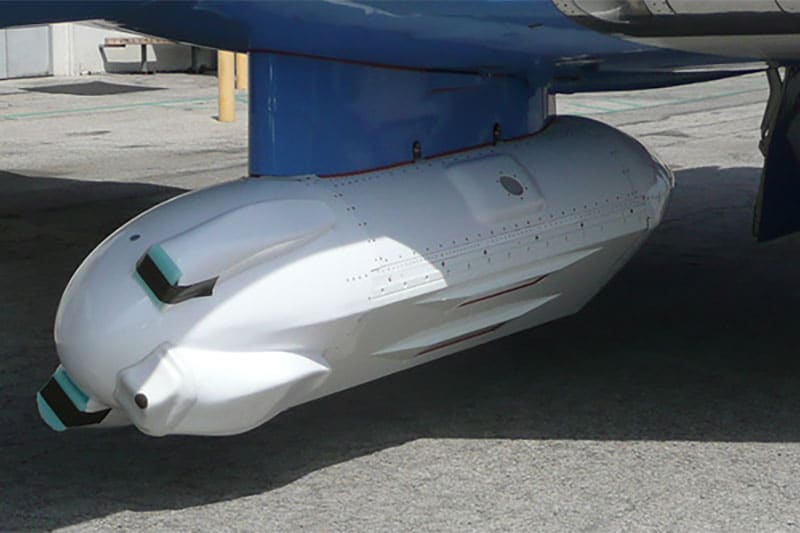 bottom of an aircraft